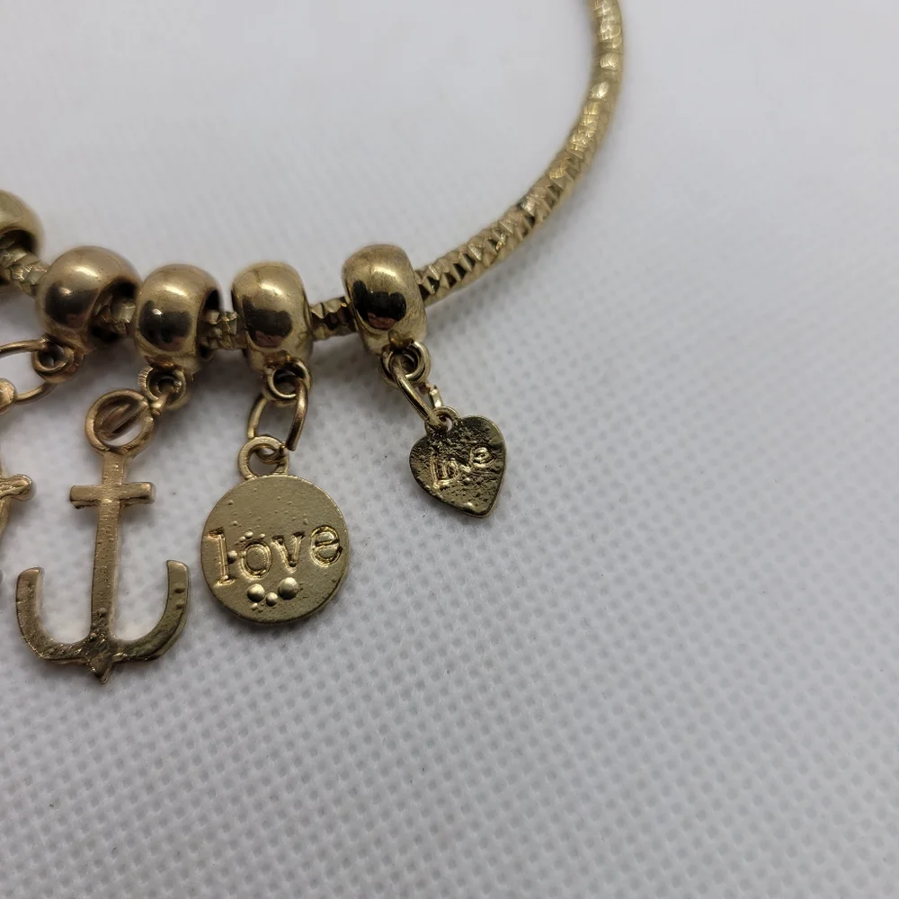 Nautical gold tone Charm Bracelet - Picture 5 of 6